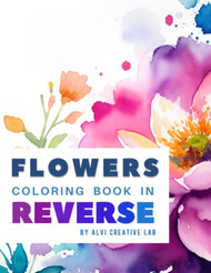 Flowers coloring book in reverse