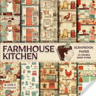 Farmhouse Kitchen scrapbook paper 8.5x8.5 10 Designs 20 Double-Sided