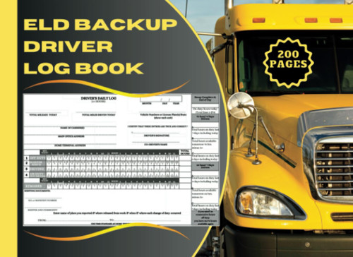 ELD Backup Driver Log Book For Truckers With 200 Single-Sided