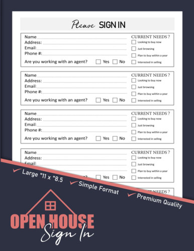 Open House Sign In Sheet