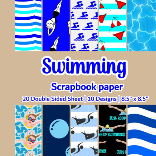 Swimming Scrapbook Paper: Sports Scrapbook Paper