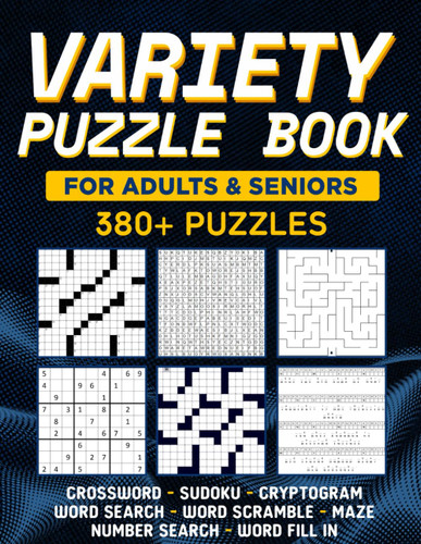 Variety Puzzle Book For Adults & Seniors