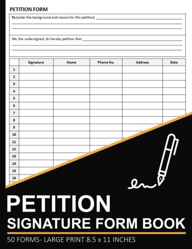 Petition Signature Form Book
