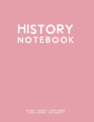 History Notebook: Light Pink Grid + Lined Paper Study Journal by