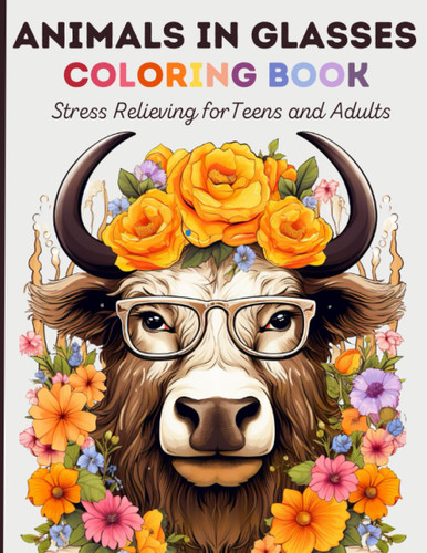 Animals In Glasses Coloring Book