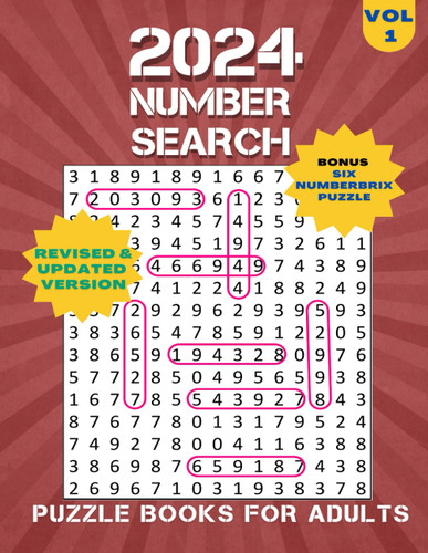 2024 Number Search Puzzles Book for Adults