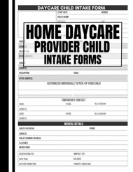 Home Daycare Provider Child Intake Forms