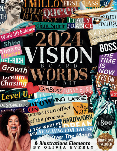 2024 Vision Board Words Clip Art