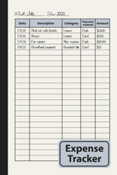 Expense Tracker Notebook: Personal & Household Spending Log Book with
