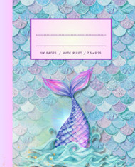 Wide Ruled Composition Notebook for Girls with Pastel Scales and