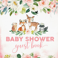 Full-Color Woodland Baby Shower Guest Book for Girl