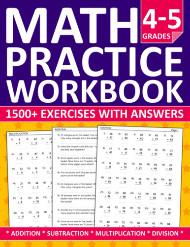 Math Workbook For Grades 4 & 5 with Edition Subtraction