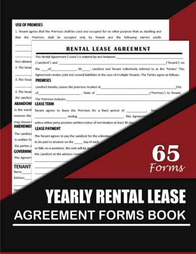 Yearly Rental Lease Agreement Forms Book: 65