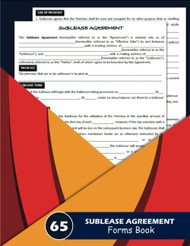Sublease Agreement Forms Book: 65 Commercial Lease Contract Document