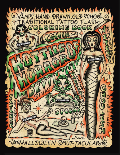 Vamp's Old-School Hand-Drawn Traditional Tattoo Flash Hotties Of