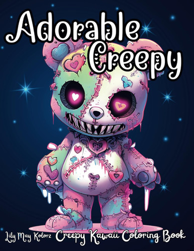 Adorable Creepy Coloring Book with Spooky Gothic Cute Kawaii