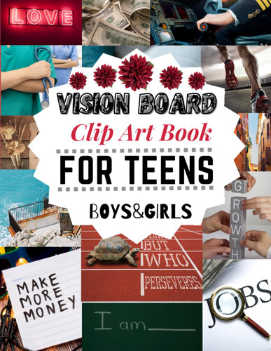 Vision Board Clip Art Book For Teens Boys and Girls