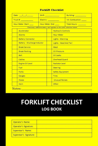 Forklift Log Book With Daily Inspection: Daily Operator Maintenance