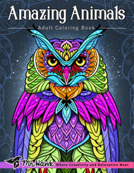 Amazing Animals Adult Coloring Book