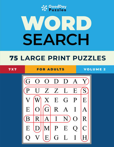 GoodDay Puzzles - Easy Word Search for Seniors - 75 Large Print