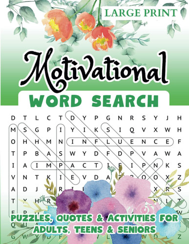 Motivational Word Search Puzzles Quotes & Activities for Adults Teens