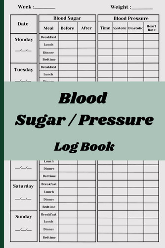 Blood Sugar / Pressure Log Book