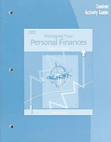 Student Activity Guide For Ryan's Managing Your Personal Finances