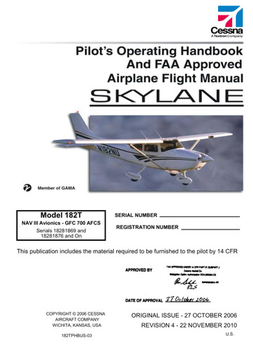 Cessna 182 T Pilot'S Operating Handbook: Airplane Flight Manual