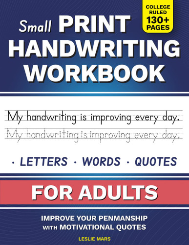 Small Print Handwriting Workbook for Adults
