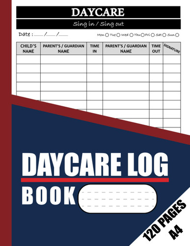 Daycare Sign In And Out Book