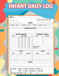Infant Daily Log: Daily Report Form for Daycare Inhome daycare