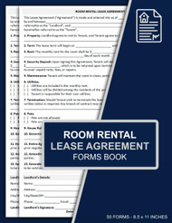 Room Rental Lease Agreement Forms Book: Room Rental Contract Form