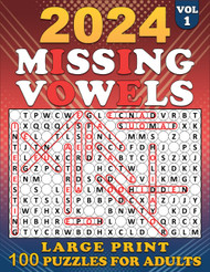 2024 Missing Vowels Large Print: 100 Puzzles Large for Adults Missing