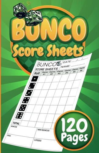 Bonco Score Sheets: 120 Large Print Pads 5.5"x8.5" Dice Game Party