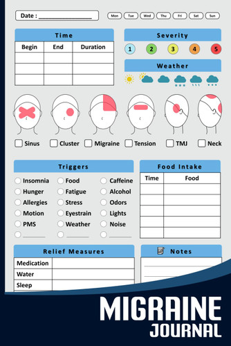 Migraine Journal: Your Personal Headache Tracker Logbook To Record