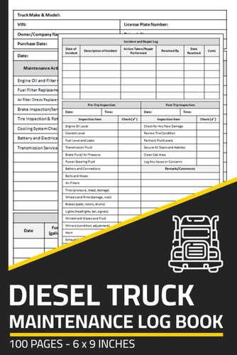 Diesel Truck Maintenance Log Book