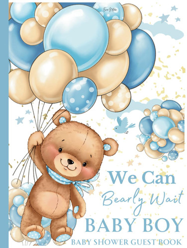 We Can Bearly Wait Baby Boy Baby Shower Guest Book