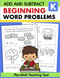 Word Problems Kindergarten Edition and Subtraction Workbook: Learn to