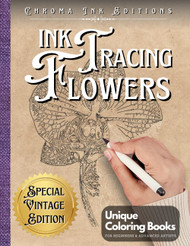 Ink Tracing Flowers: Vintage Explorer's Flower Coloring Book - Follow