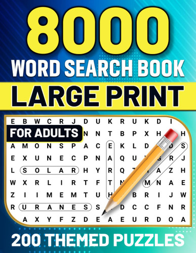 8000 Word Search Book for Adults Large Print