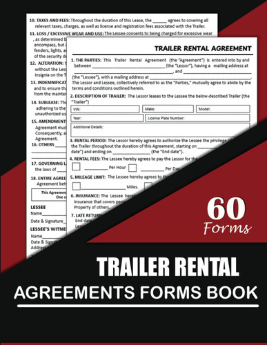 Trailer Rental Agreements Forms Book