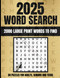 2025 Word Search Book For Adults Large Print
