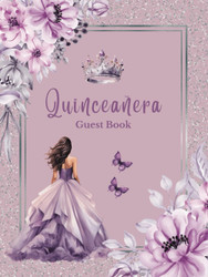 Quinceanera Signature Guest Book Lilac Elegant Floral Roses with