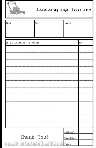 Landscaping Invoices: Notepad of 50 Invoices