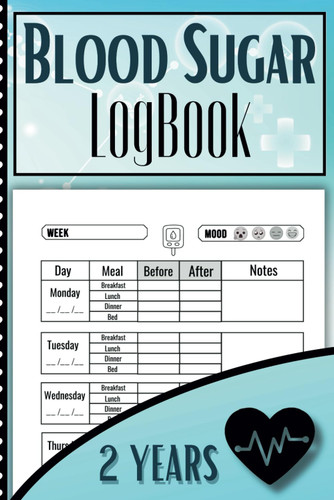 Blood Sugar Log Book - 2 Years