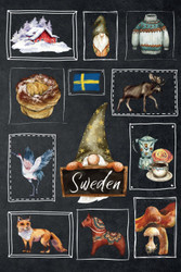 Swedish notebook: A lined journal with Swedish words like Fika Lagom