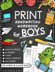 Print Handwriting Workbook for Kids with Jokes & Riddles for Boys