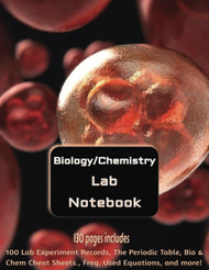 130p. Biology/Chemistry Lab Notebook for school experiments