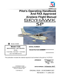 Cessna 172 Skyhawk Sp Nav Iii Avionics Pilot'S Operating Handbook: