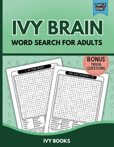 Ivy Brain Word Search for Adults: Bonus Trivia Questions